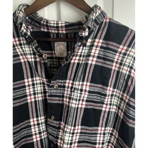 Brooks‎ Brothers 346 Shirt Mens XL Plaid Button Down Long Sleeve Flannel Shirt